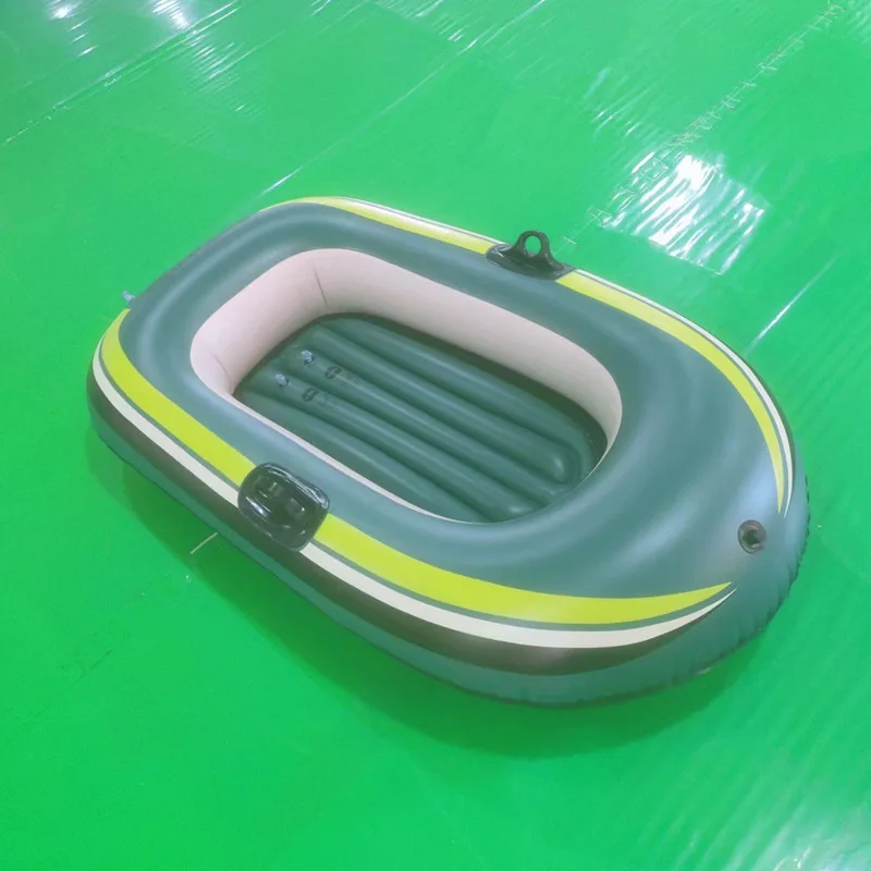 Military Green Inflatable Yacht Heavy Duty PVC Boat for Fishing Drifting Emergency Upgraded Sturdy Construction Kayaking