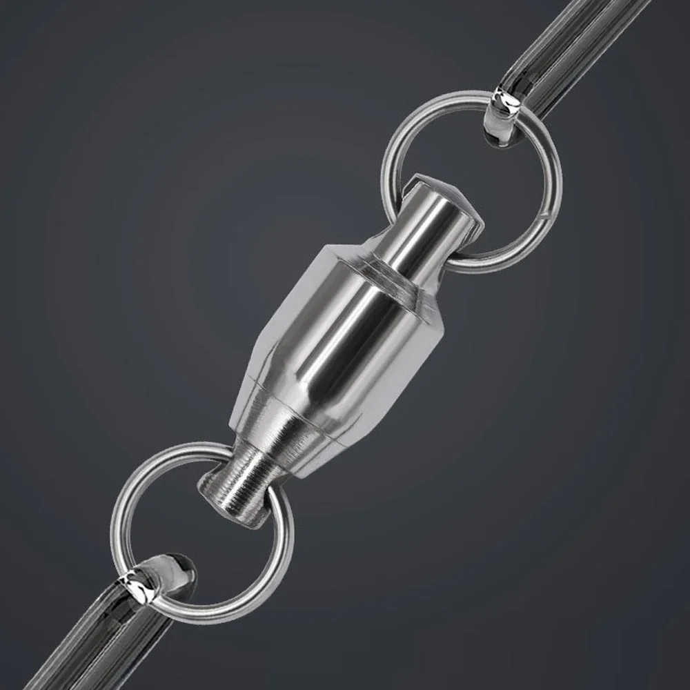 DNDYUJU 10 قطعة محمل كروي يدور الصيد موصل عالية القوة وصلة دوّارة لصيد الأسماك الفولاذ المقاوم للصدأ الصلبة حلقة الصيد اكسسوارات