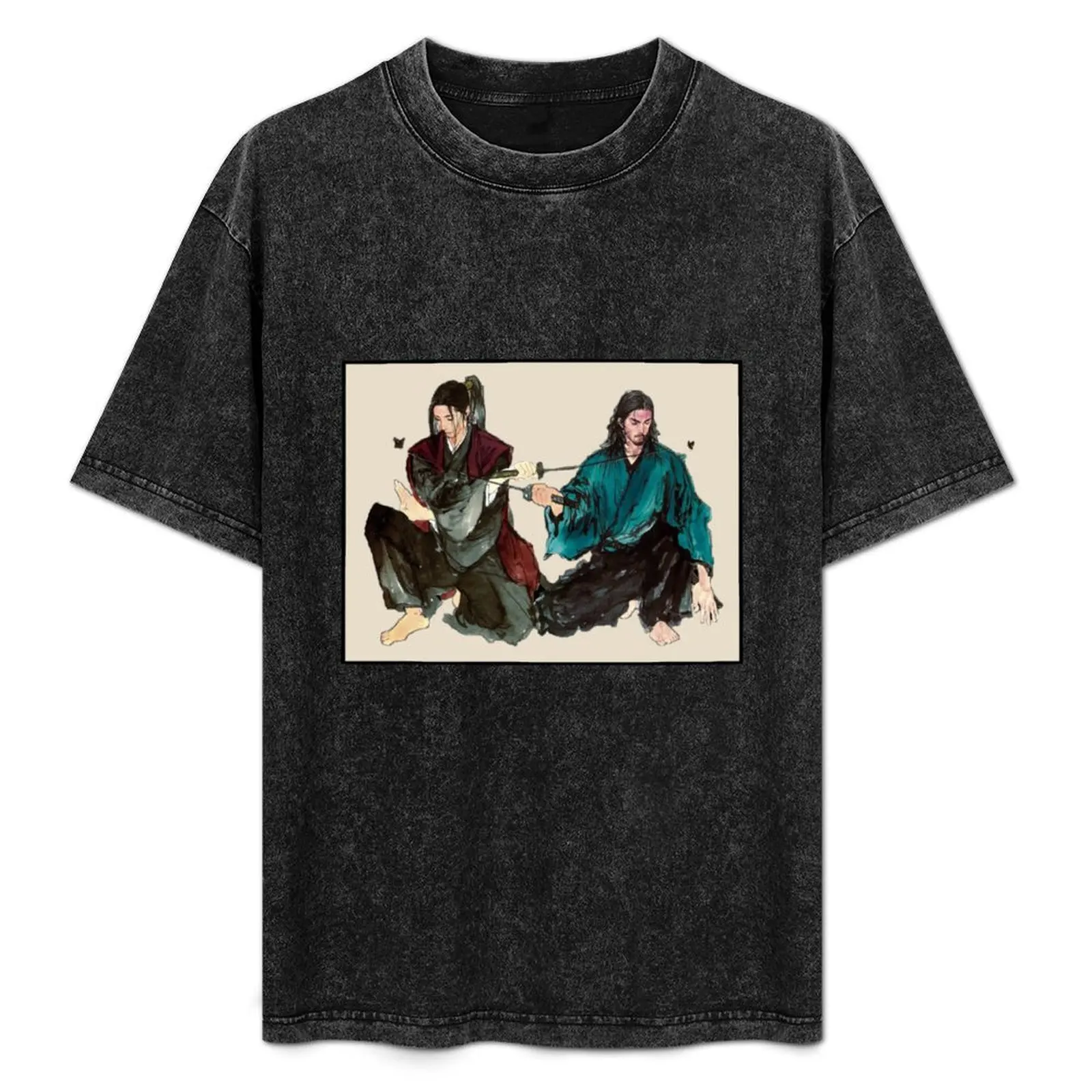 

Inoue Takehiko Vagabond Manga Musashi Miyamoto vs Sasaki Kojiro T-Shirt sports fans vintage mens t shirts