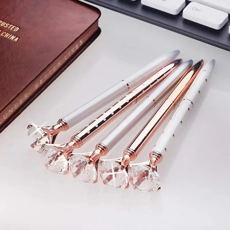 Pens With Diamonds On Top Cute Ballpoint Pens Detachable Crystal Jewel Pens Bling Metal Design For Girls Women Party Valentine's
