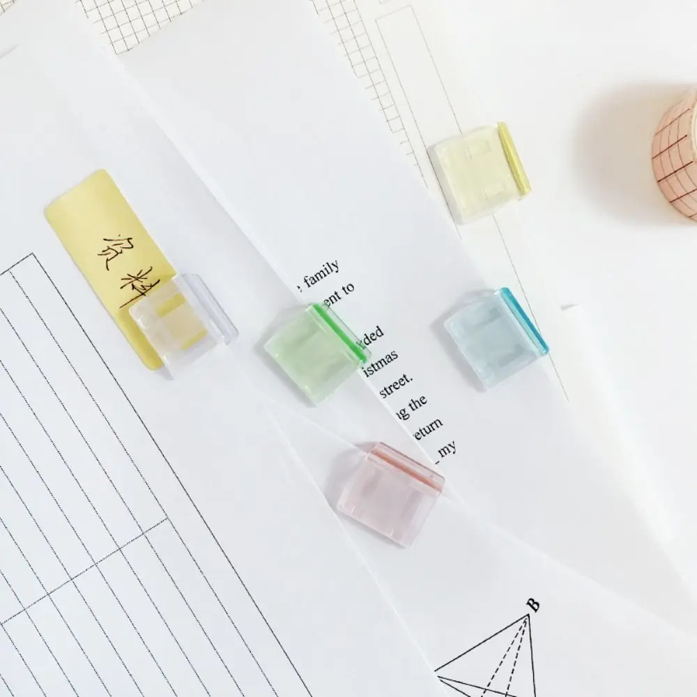 Creative Candy Color Letter Paper Clip Multi-function Plastic Test Paper File Folder Transparent Corner Clip Stationery