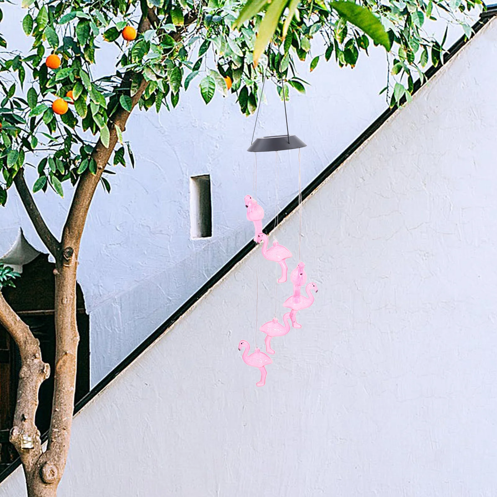 

Flamingo Lights Outdoor Chime Solar Waterproof Hanging Wind Bell Light For Garden Solar Wind Chime Lamp Garden Lamp Decoration