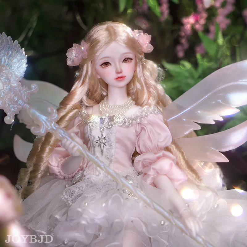 

Joybjd 1/4 Muxi Fullset A Bjd Doll English Court Style with Pink Wings and Walking Stick Resin Toy