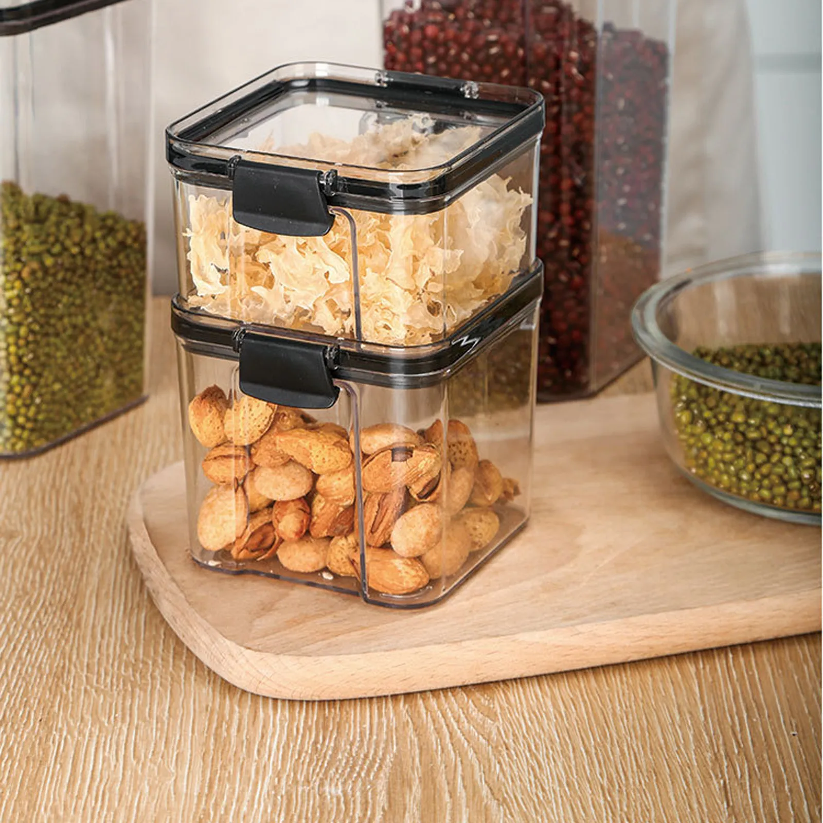 Premium Silicone Pet Food Container Airtight Dry Food Bin for Dogs Cats Transparent Canister Smooth Surface Rounded Edges