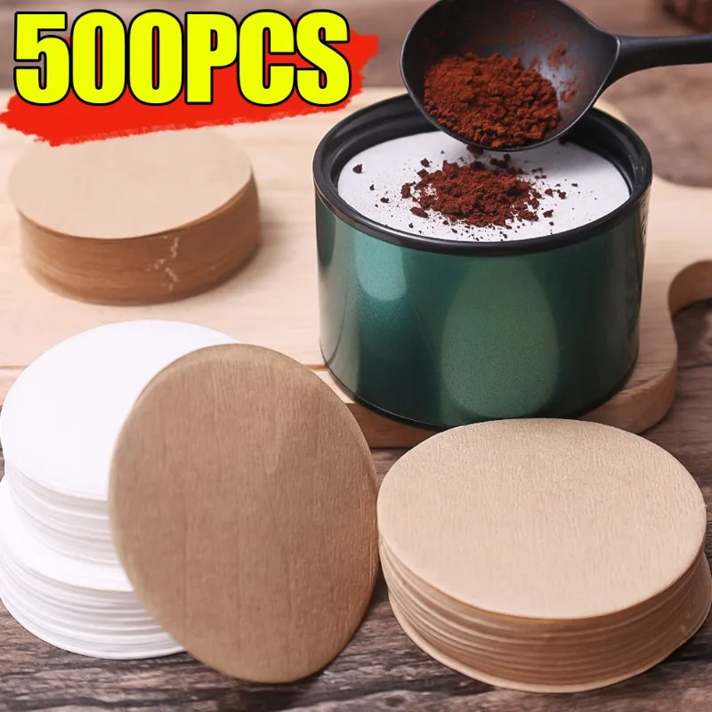 500/100PCS Disposable Coffee Filter Paper for Espresso Coffee Maker Filter Circular Hand-poured Coffee Filter Tools No.3 /No.6