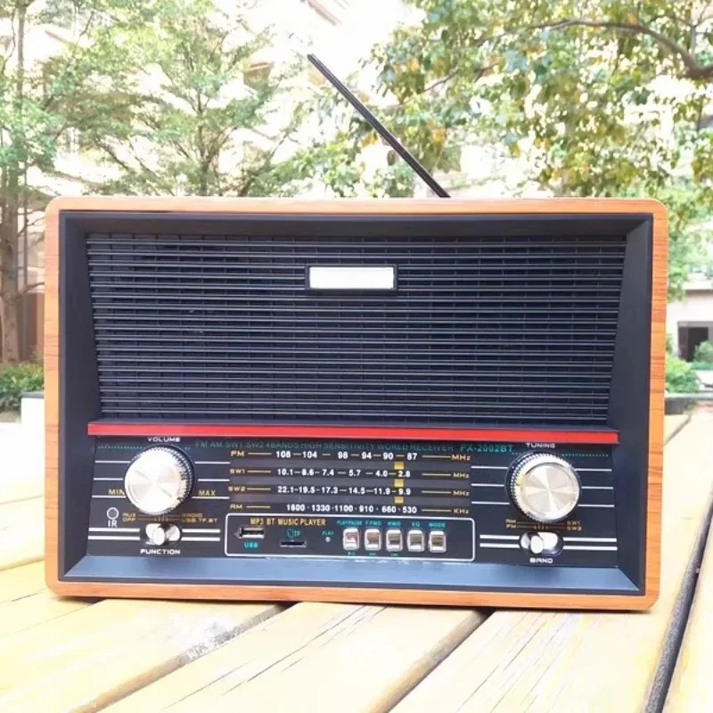 Retro Radio Desktop Old Man Old-fashioned Card Bluetooth Speaker Remote Control FM Medium Wave Shortwave Broadcast