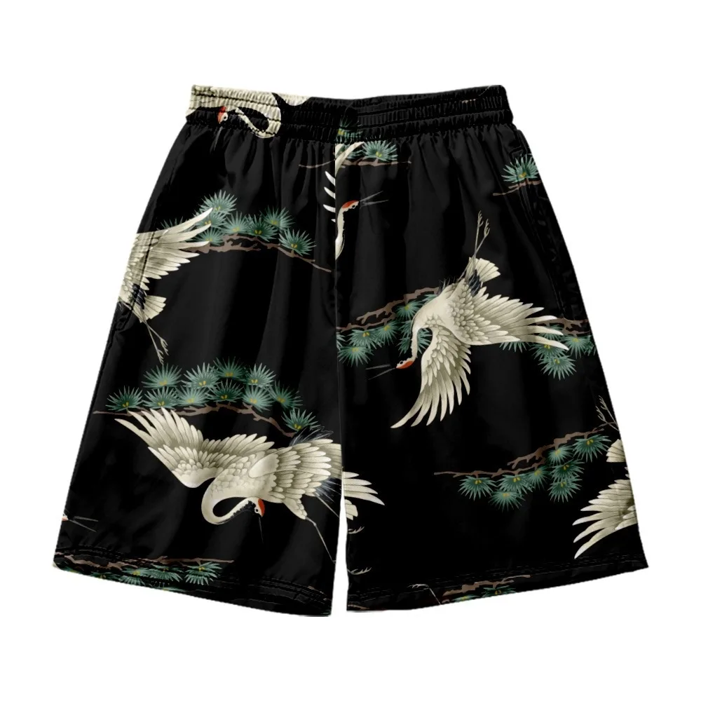 

Лето 2022, новые борцовские шорты в стиле ретро с принтом журавля, повседневные плавки для отдыха и пляжа, повседневная жизнь, плавки для взрослых