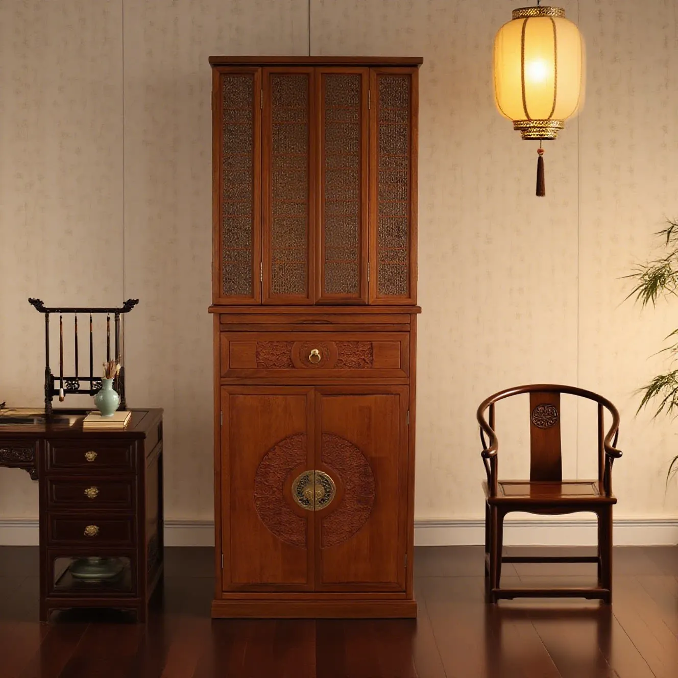 LH ,solid wood Buddhist niche cabinet offering table shrine Guanyin Bodhisattva household new Chinese vertical cabinet with door