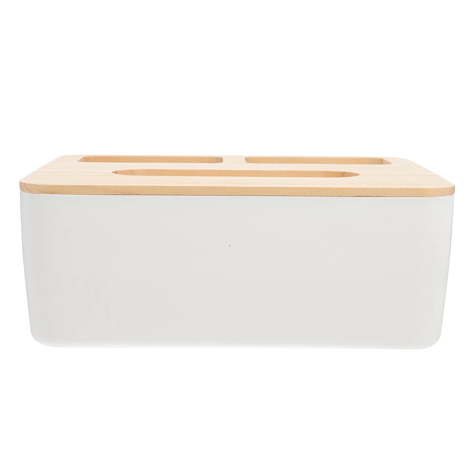

1 pc Napkin Container Wooden Storage Box Desktop Tissue Box Multi-Function Storage Case Pp Wood Material For Bathroom Office
