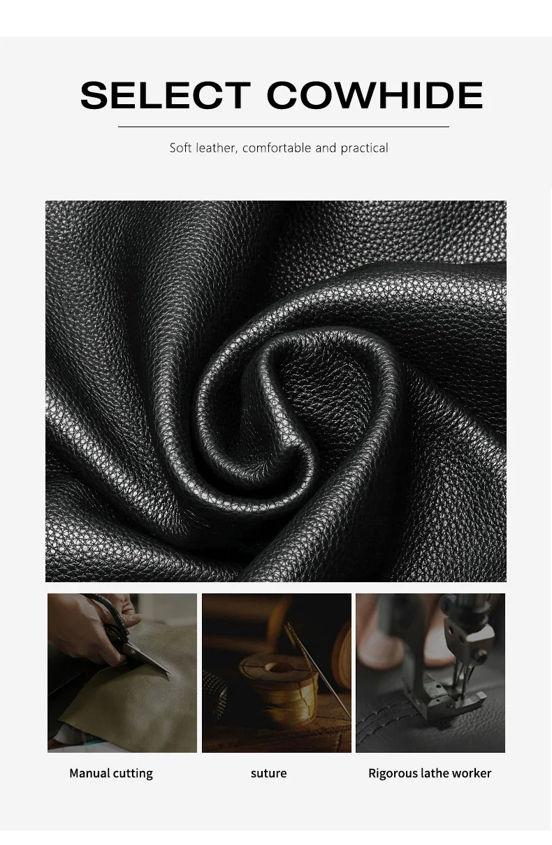 Aidanni Minimalistischer Stil Schwarzer Rucksack aus Vollnarbenleder für Damen, 2026 Neue Mode Lässige Reisetasche – Detail 7