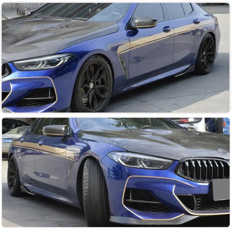 Prepreg Dry Carbon Side Skirts Splitters for BMW 8 Series G16 M Sport F93 M8 4-Door 2018-2022 Car Side Skirts Lips Body Kits