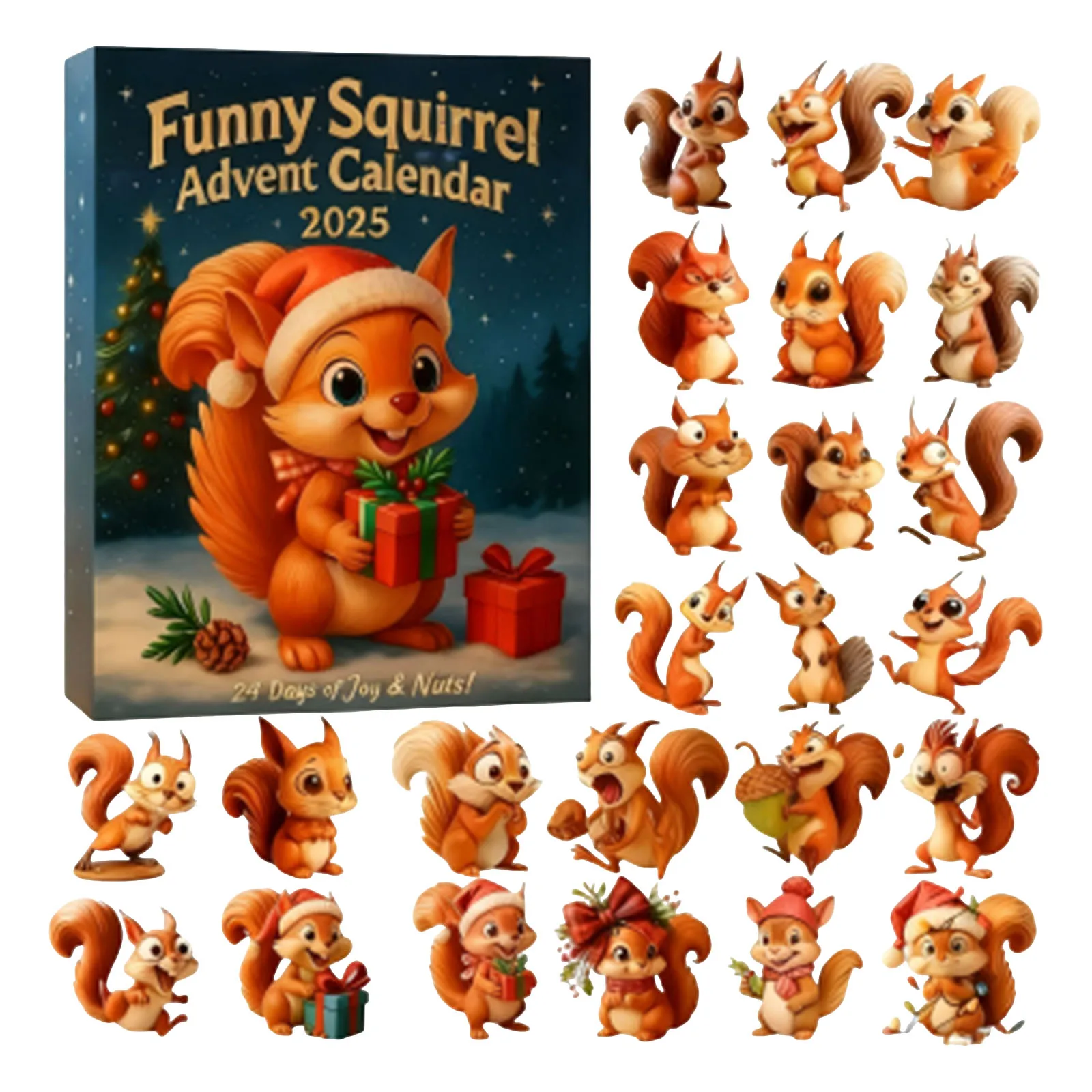 لعبة الطبخ مضحكة السنجاب تقويم القدوم تشريح عيد الميلاد العد التنازلي قلادة تحتوي على 24 مؤقت أكريليك المطبخ يختتم #1