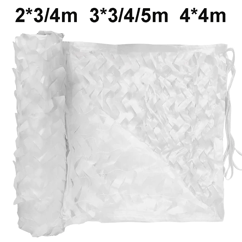 White Camo Net 2*3/4m 3×3/4/5m 4*4 Garden Tent Camouflage Netting Sun Shade Sail Background Decoration Snow Winter Hunting Party