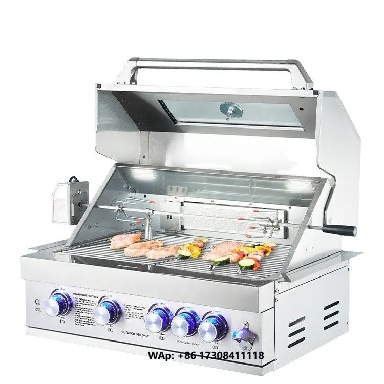 

High Efficiency Outdoor Kitchens Knob Control Fast Heating Stainless Steel Free Gas BBQ Grills
