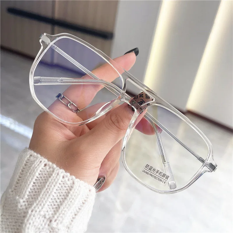 Vintage Retro Style Woman Eyeglasses Square Shape Anti Blue Light Men\'s Glasses Frames Korean Fashion Female Glass