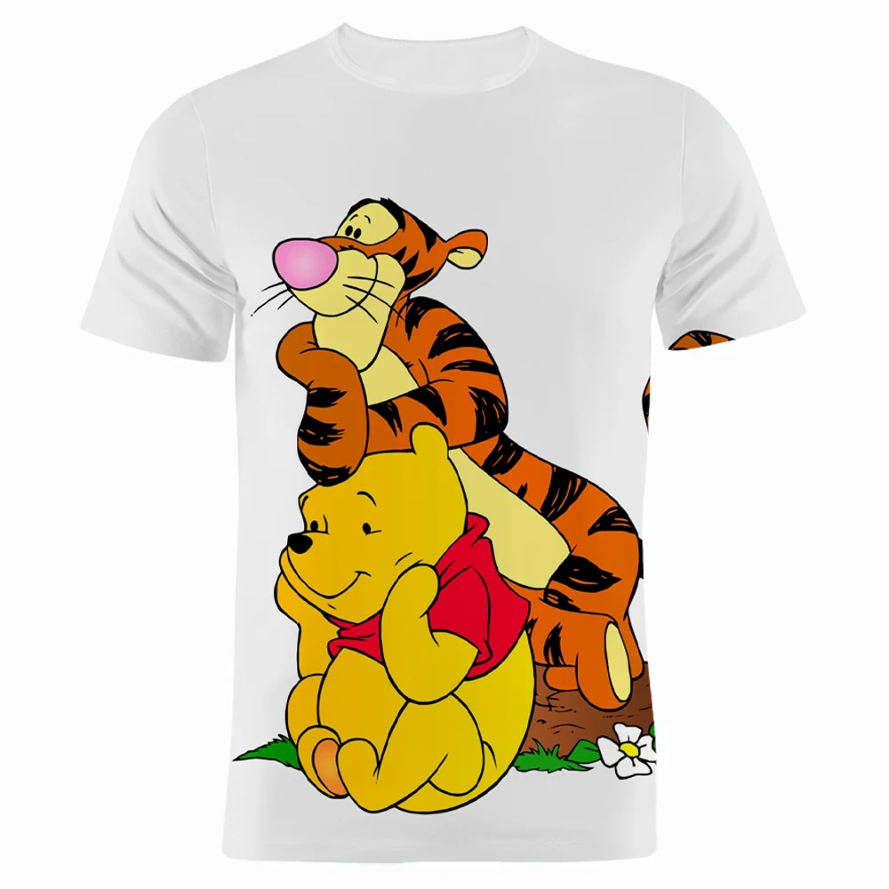 

Disney Tigger Movie Boutique Men's Fashion Summer Crew Neck Short Sleeve Men's T Shirt Disney 3D Cartoon Anime Street T Shirt