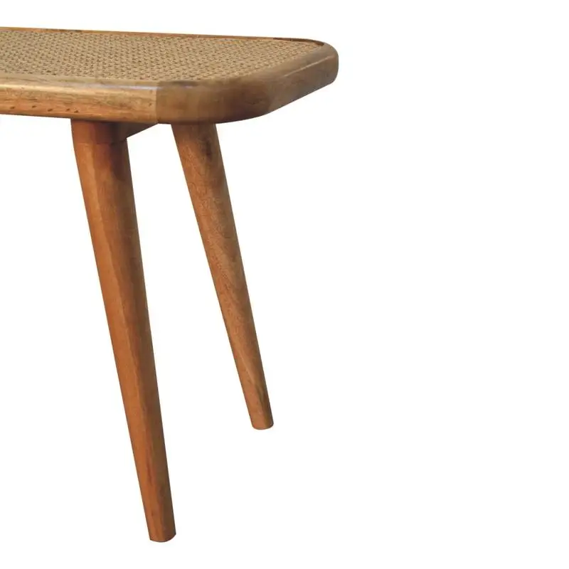 Solid Wood Rattan Bench for Indoor/Outdoor Use - Stylish and Durable Furniture Piece