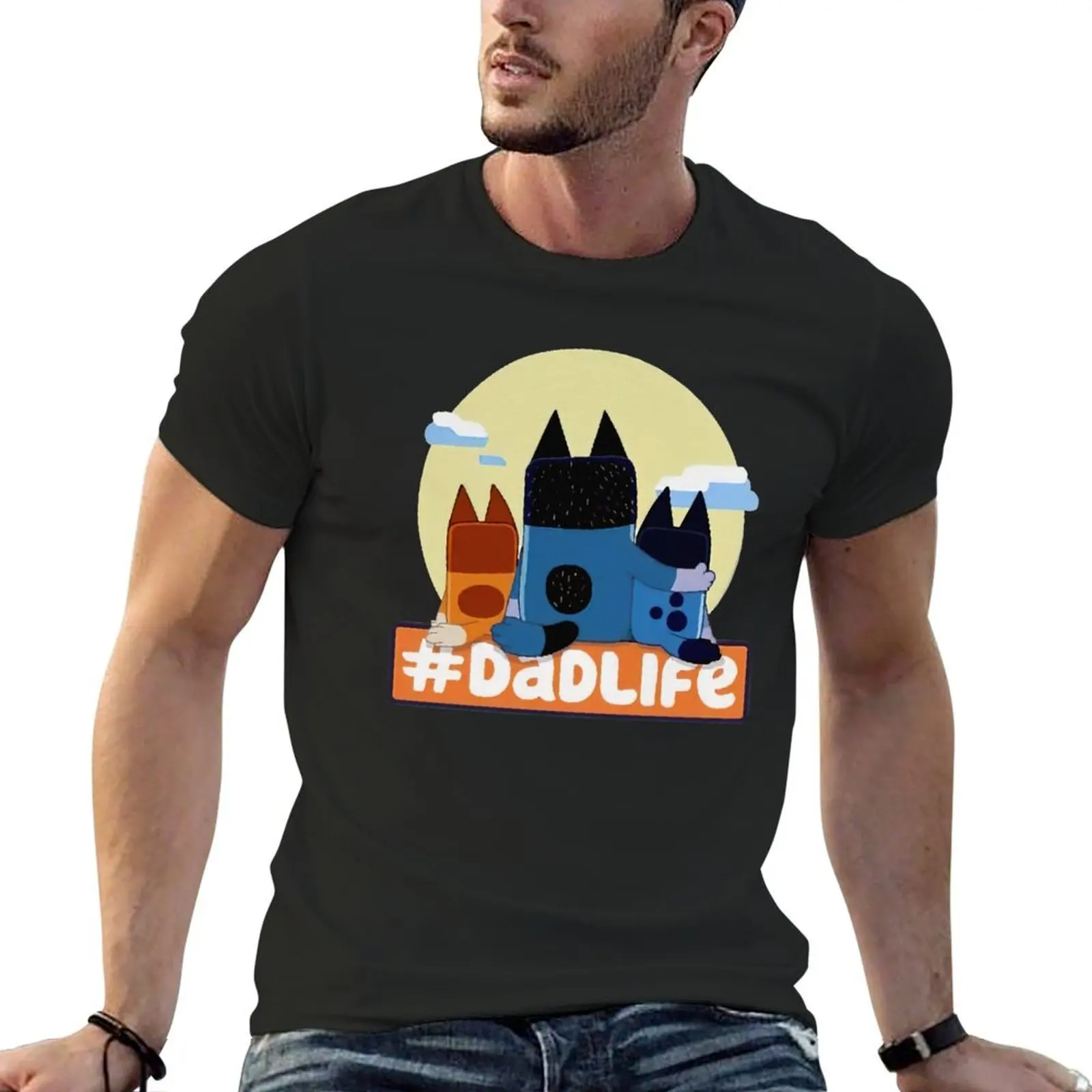 

Футболка Blue Dad Life, футболка на заказ, летние топы, винтажные аниме мужские футболки, графическая футболка