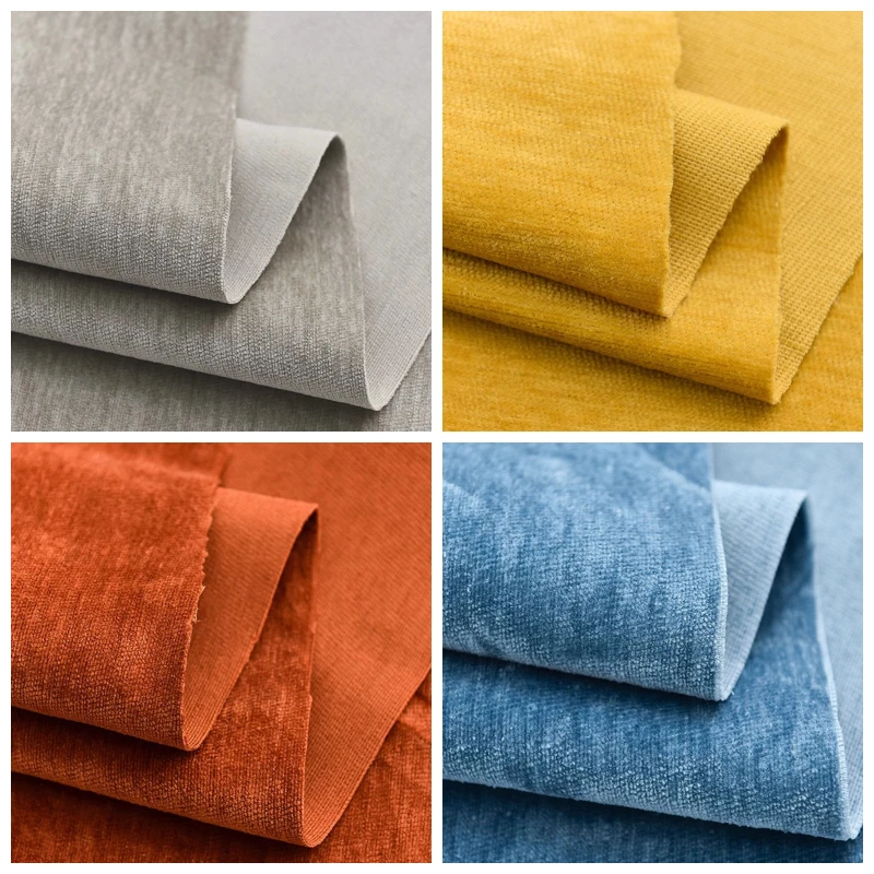 

Soft Plain Thickened Chenille Fabric By The Meter for Sofa Cover Curtain Tablecloth Pillow Handmade DIY Sewing Cloth Yellow Blue