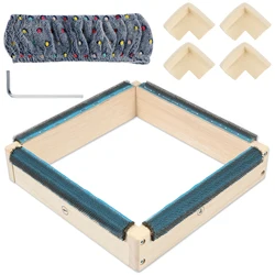 Punch Needle Frame Square Embroidery Hoop Wood Gripper Strips with Needles DIY Sewing Cloth Painting Quilting Rug Tufting Frame
