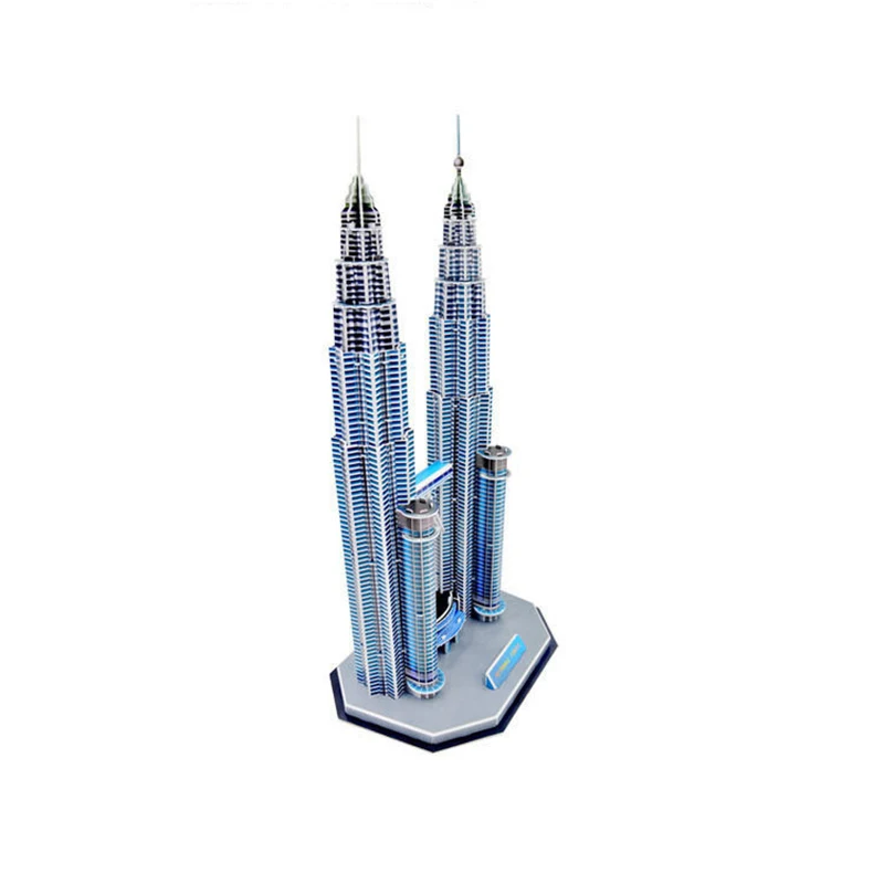 Petronas Twin Towers 3D Paper Puzzle Building Model Toy Malaysia Kuala Lumpur World\'s Great Architecture Boy Girl Travel Gift