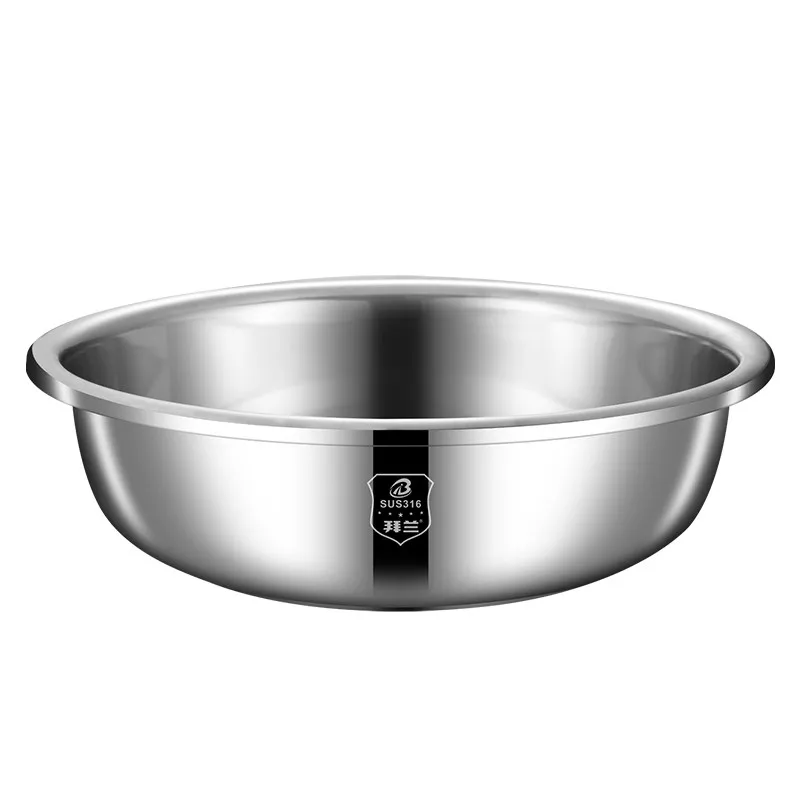 

LTT Stainless Steel Vegetable Basin Round Household Kitchen Thickened Extra Large Washbasin