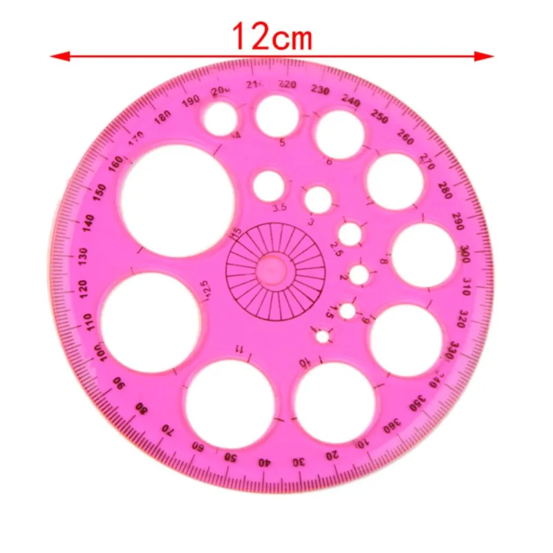 1pcs Foot Diameter 11.5cm 360-degree Circular Blue Red Green Yellow Optional Four-color High-grade Patchwork Ruler Wholesale