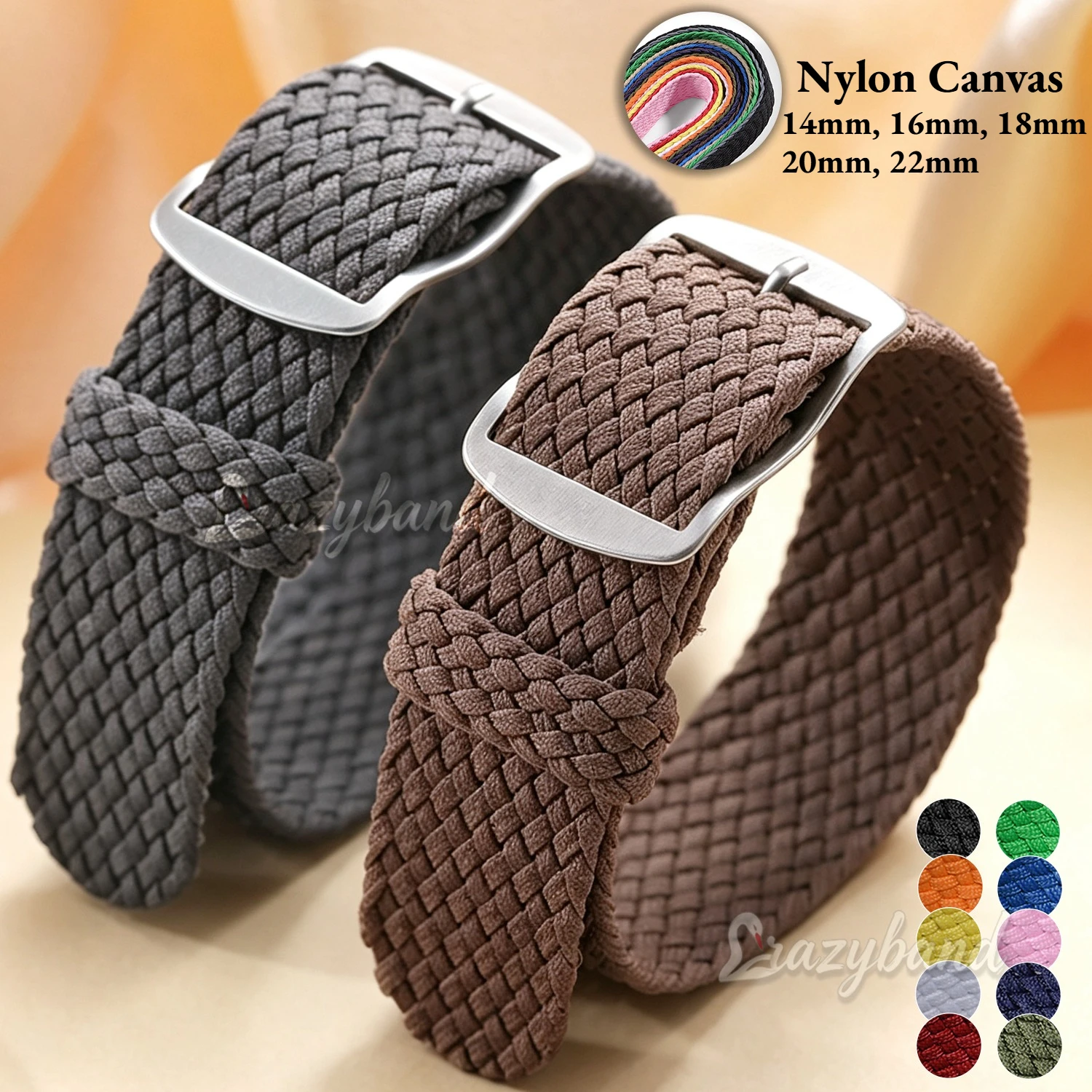 Bracelet de montre en toile tissée en Nylon, 14mm, 16mm, 18mm, 20mm, 22mm, pour Seiko, Omega, Casio, bracelet universel pour hommes et femmes, bracelet de sport