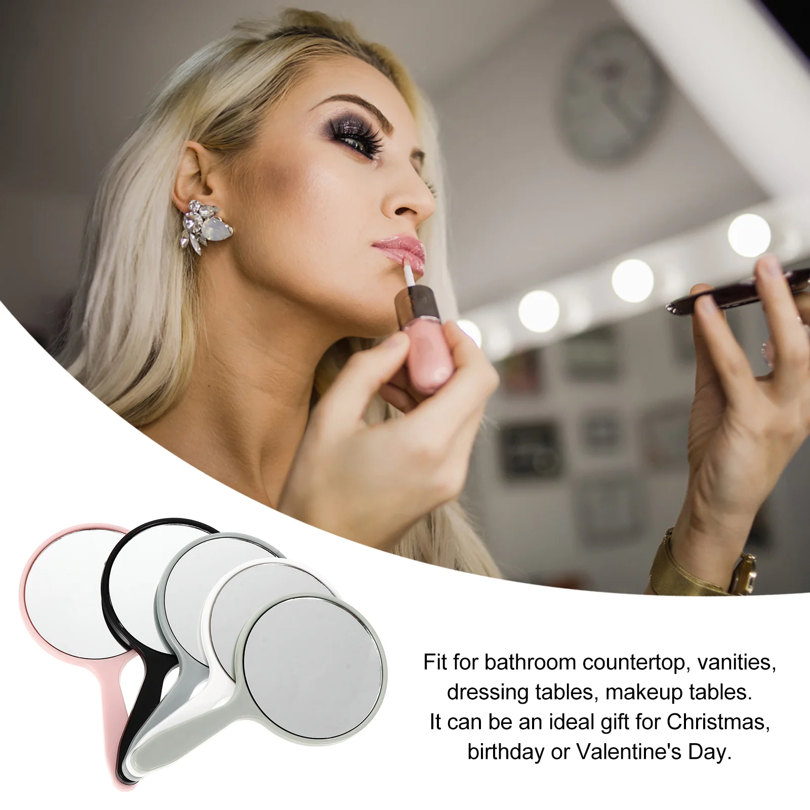 5 specchietti da toeletta portatili portatili a lunga durata, regalo perfetto per ragazze, signore, specchi portatili, regali a specchio