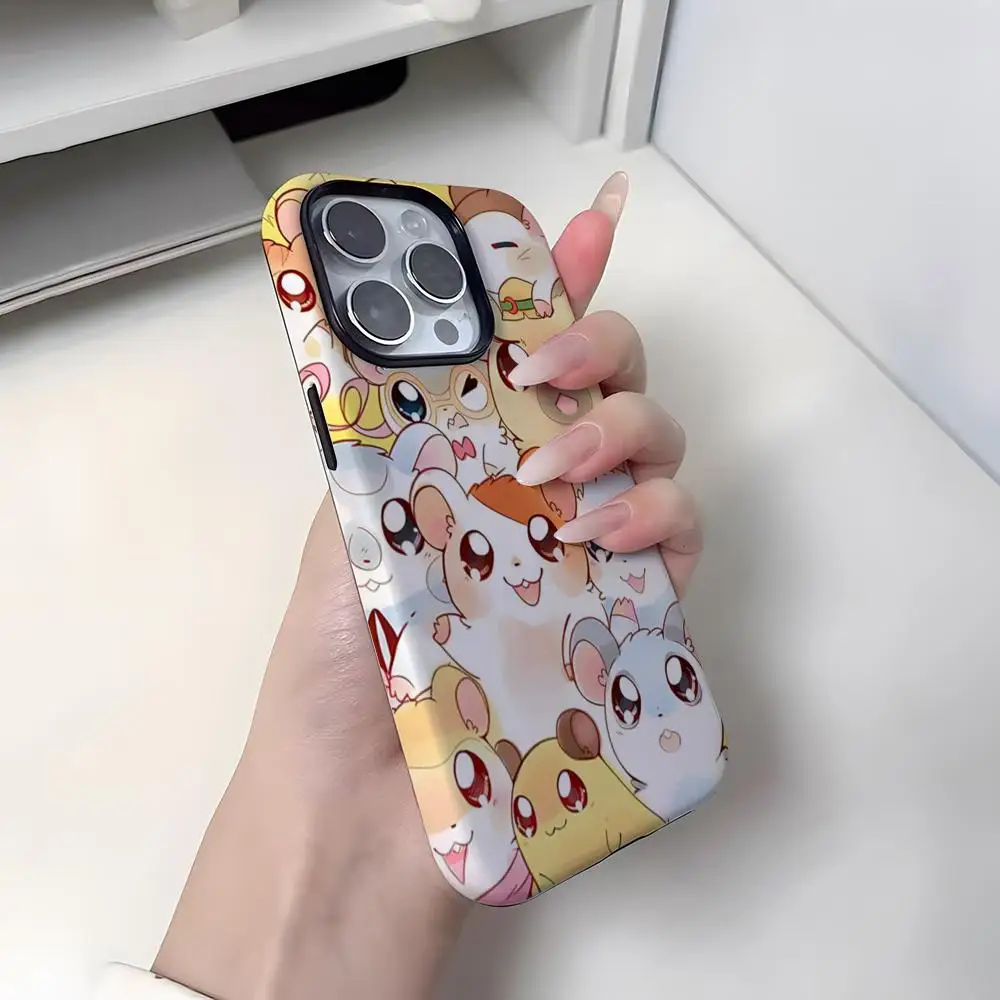 حافظة هاتف همتارو هامستر لهاتف آيفون 16 برو ماكس 15 13 14 12 11 14 برو ماكس 15 برو ماكس غطاء اثنين في واحد