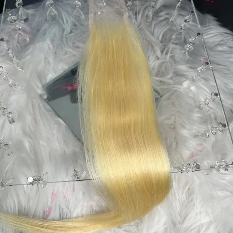 613 2x6 chiusura in pizzo capelli umani 150% densità onda del corpo dritto chiusura a mano piena tessitura capelli vergini brasiliani di Remy per le donne