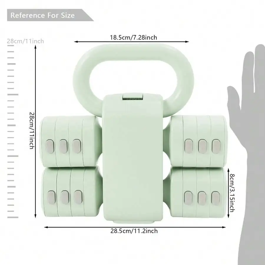 Dumbbell Kettlebell Combo Set, Dual Function Fitness Weight Kit, Portable Training Weights For Apartment Home And Office Exercis
