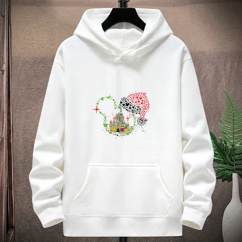 ديزني 2025 الخريف والشتاء الوالدين والطفل الرياضة البلوزات عيد الميلاد عطلة السفر هوديي معطف