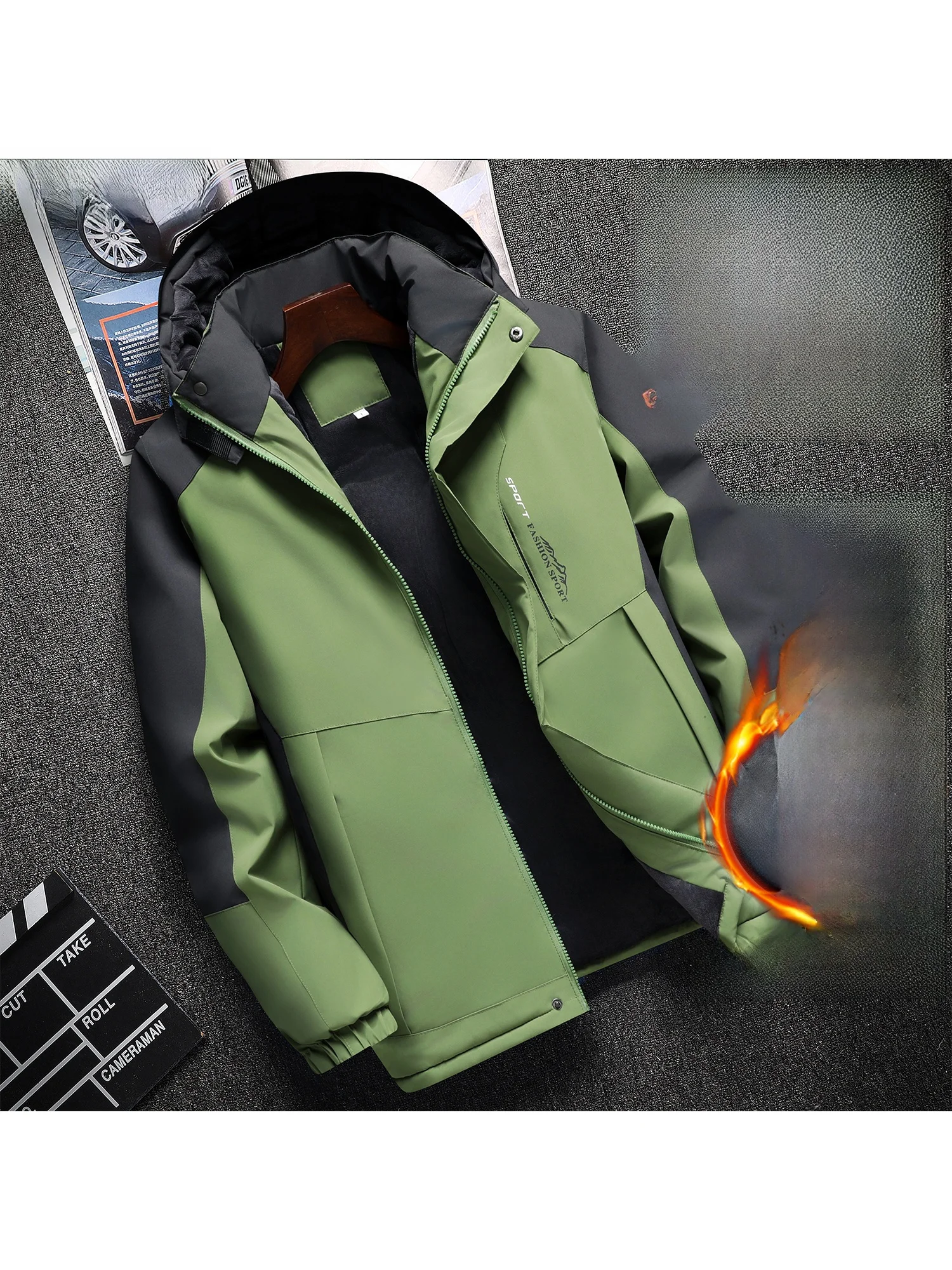 

Thiened Fce Jaet Outdoor Windproof Waterproof Workwear for Men And Women Cold Warehouse Clothing Printed Outerwear