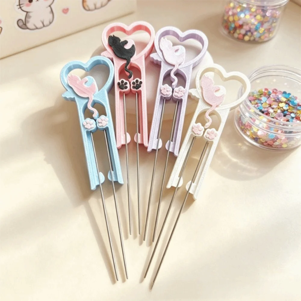 Cat Perler Bead Placement Pen High Quality Long Double Needle Pen Multifunctional Dual Tip Bead Picker Tweezers DIY