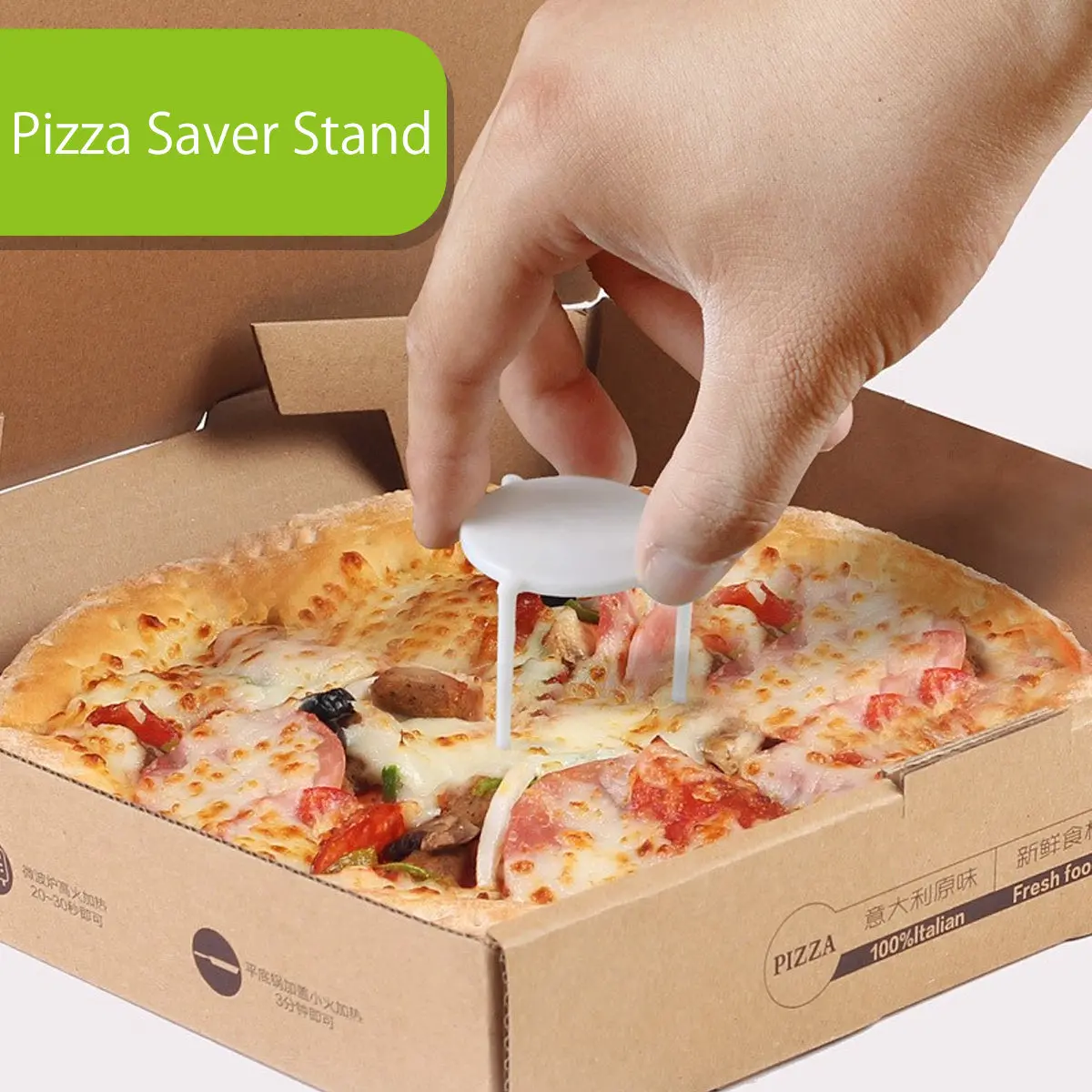 100Pcs Pizza Saver Stand White Plastic Tripod Stack Center Support Frame for Pizza Box Home Restaurant Stand Support Frame
