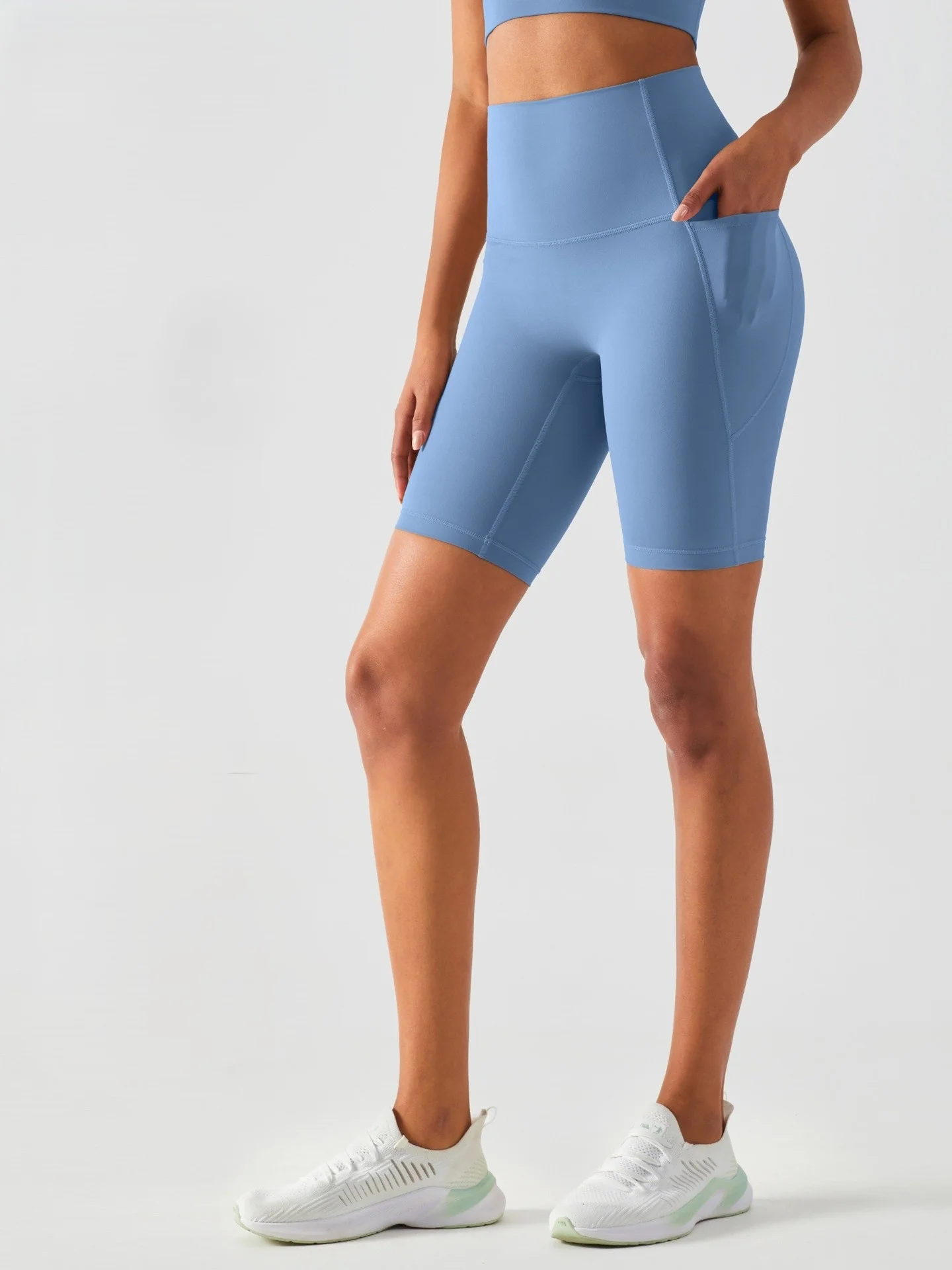 

Шорты для йоги Коричневые женские евроамериканские облегающие чистящие штаны Евро-американские гиперэластичные ленивые завязки с широкой талией и складками