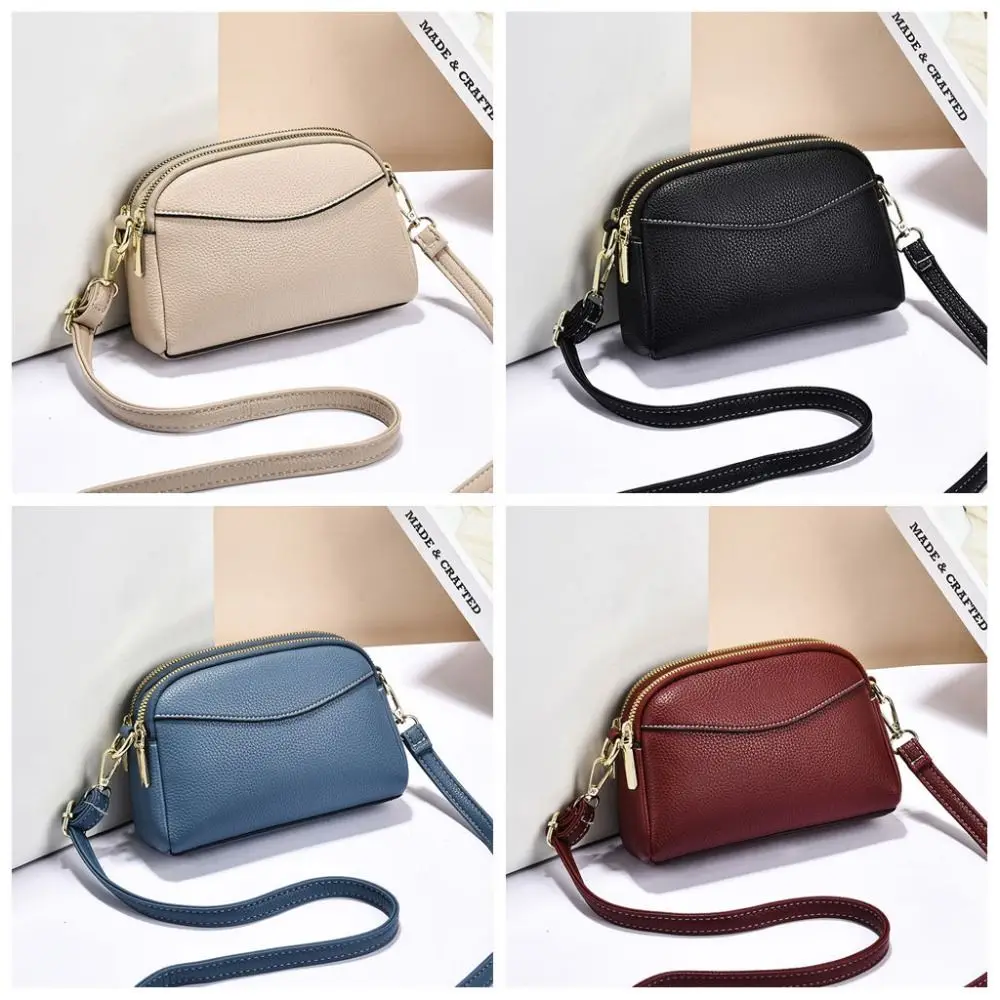 

Fashion PU Crossbody Phone Bag Stylish Adjustable Single Shoulder Bag Durable Double Compartment Crossbody Bag Gift
