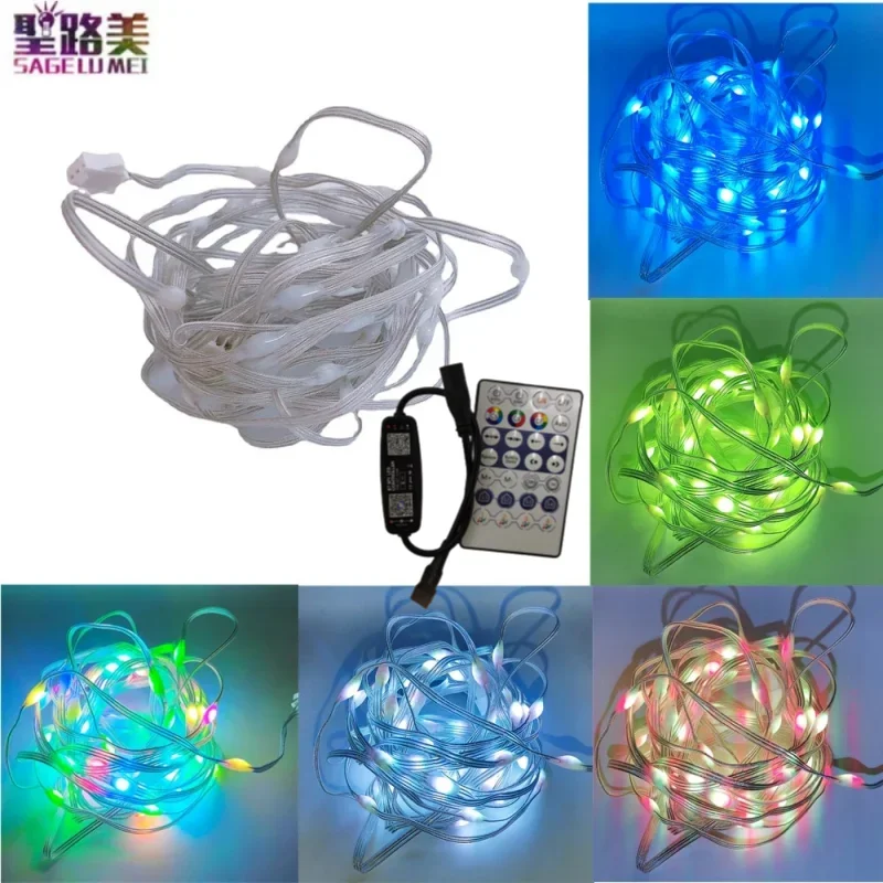 

5m LED String Lights IP68 DC5V WS2812B 5050 RGB Individually Addressable Smart Dream Color for Christmas Party Decoration Lights