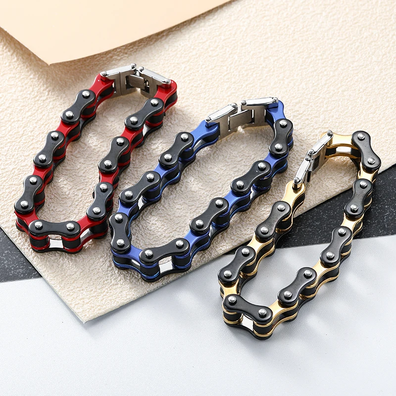 Punk Rock Biker 316L Rvs Heren Armband Mode-sieraden Fiets Ketting Sieraden Pulsera Hombre Acero Inoxidable