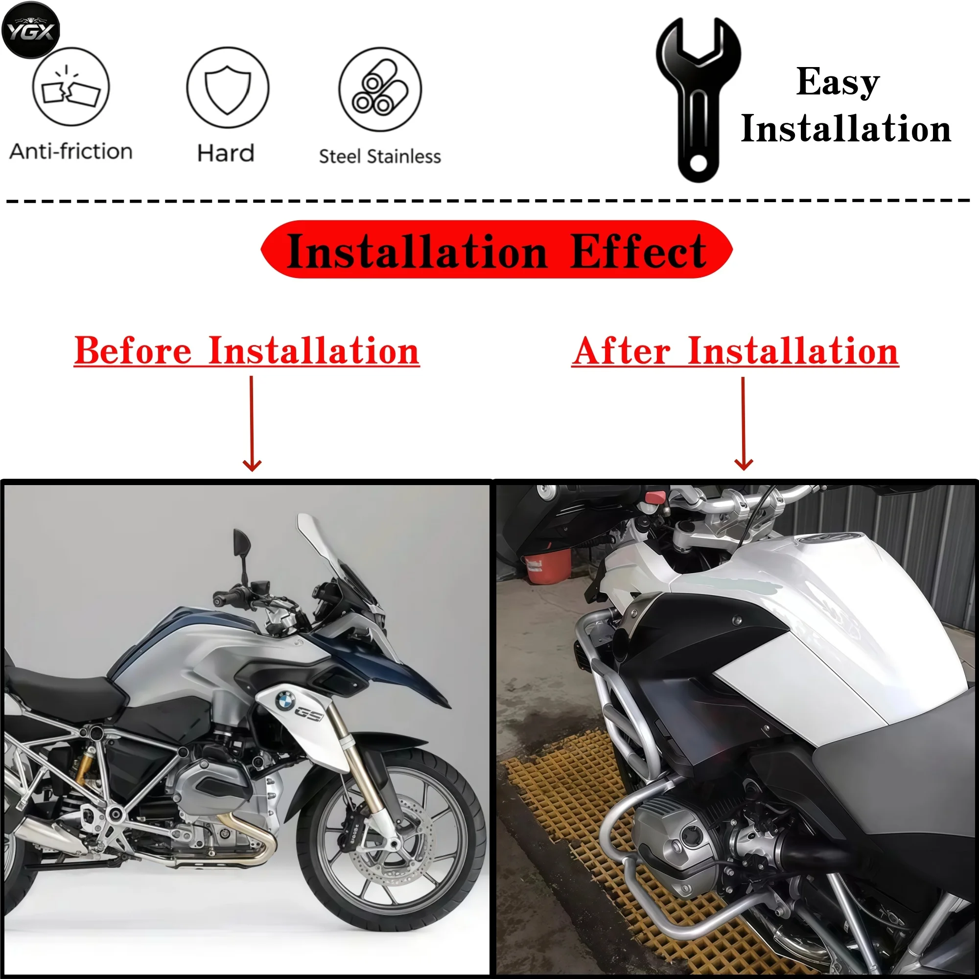 Motorcycle Engine Guard Highway Crash Bars Bumper Anti Drop Bar Tank Protector For BMW R1200GS 2004-2012 Accessories