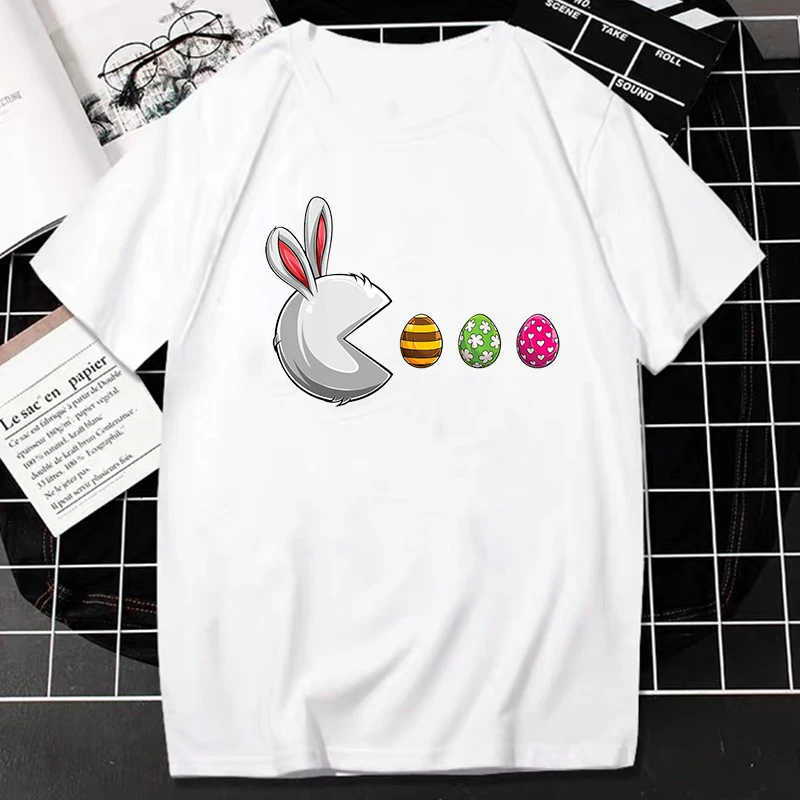 Happy Easter Sunday T-Shirt Kawaii Egg Hunter Expert Bunny Graphic Women Men Breathable Comfortable Clothes Unisex Camisetas