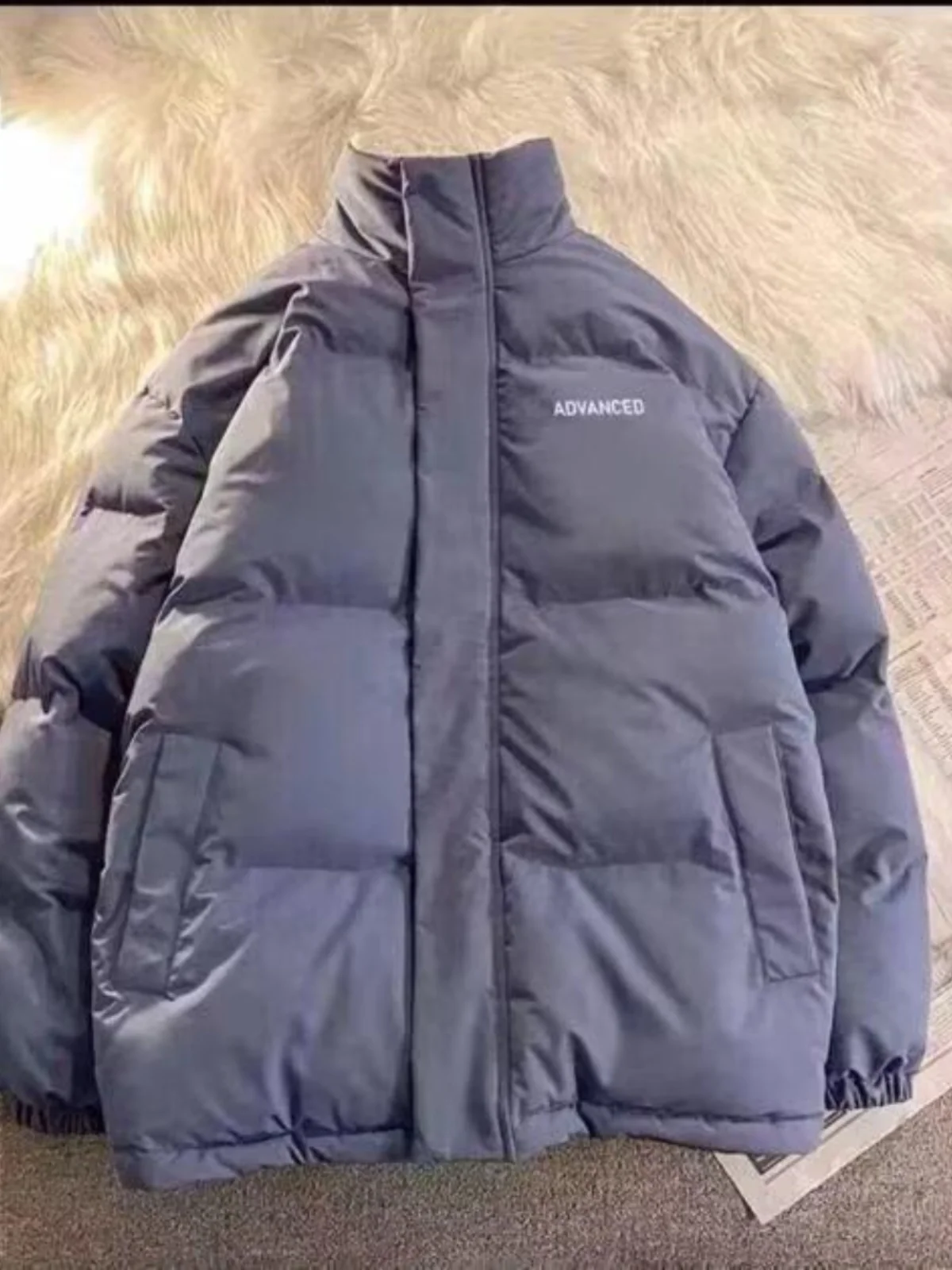 เสื้อแจ็คเก็ตผ้าฝ้ายสำหรับผู้ชาย รุ่น Lamb Velvet Thiened  แบบใหม่สำหรับฤดูใบไม้ร่วงและฤดูหนาว ทรงหลวม สวมใส่ได้หลากหลาย ให้ความอบอุ่น ป้องกันความหนาวเย็น บุด้วยผ้า Fce