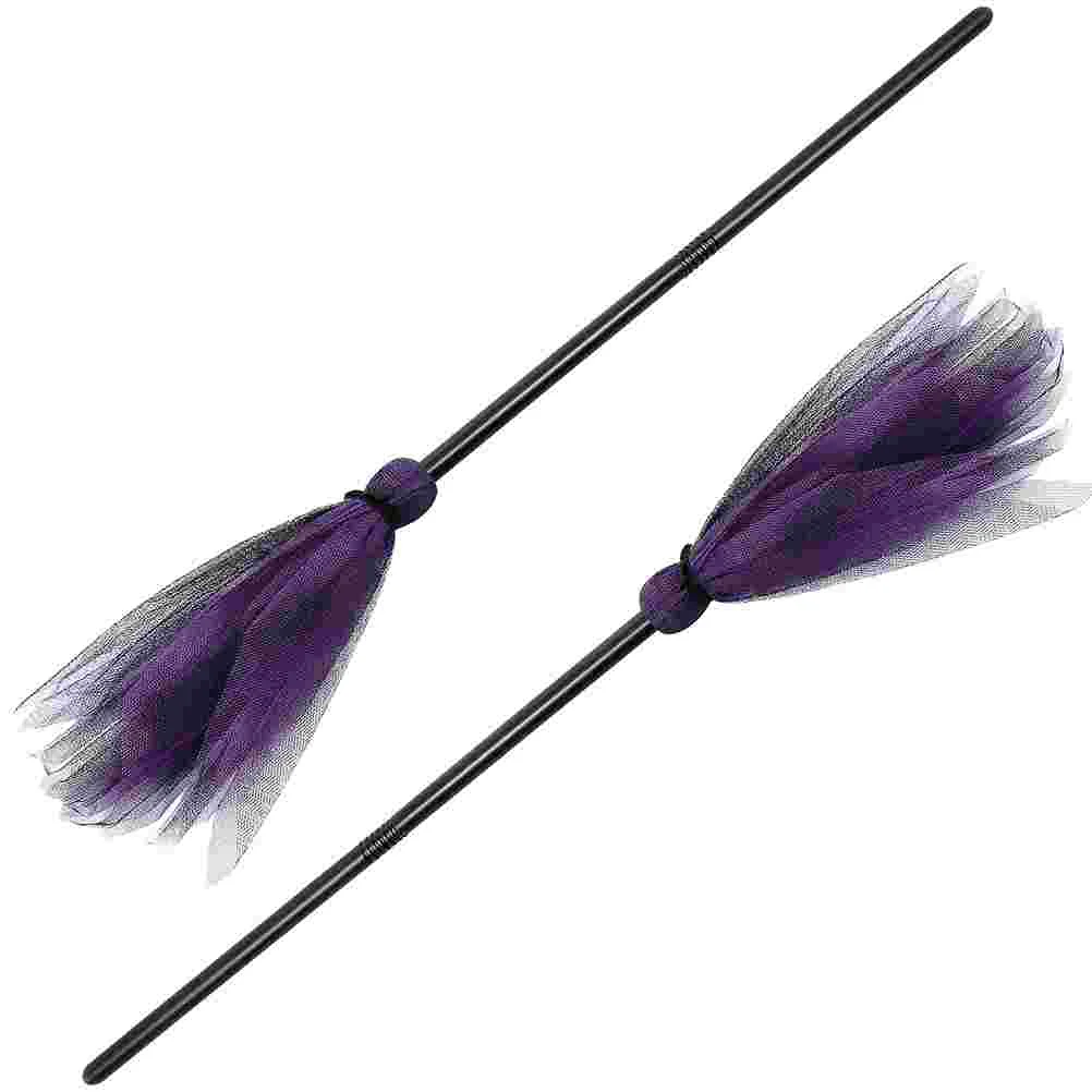 Witch Broom Broomstick Kids Costume Prop Halloween Ornament Supplies Clothing Flight Cosplay Toy