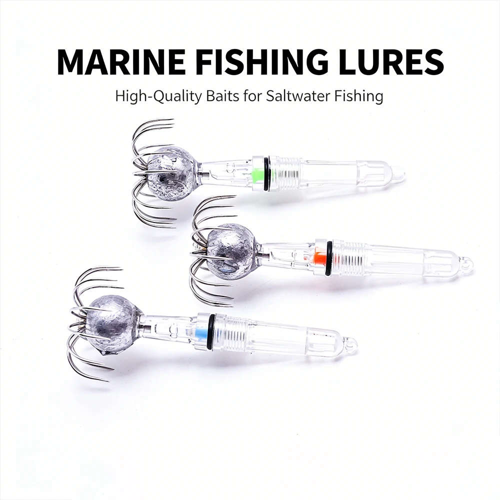 Anzuelos LED luminosos para pesca nocturna de calamar - imagen 5