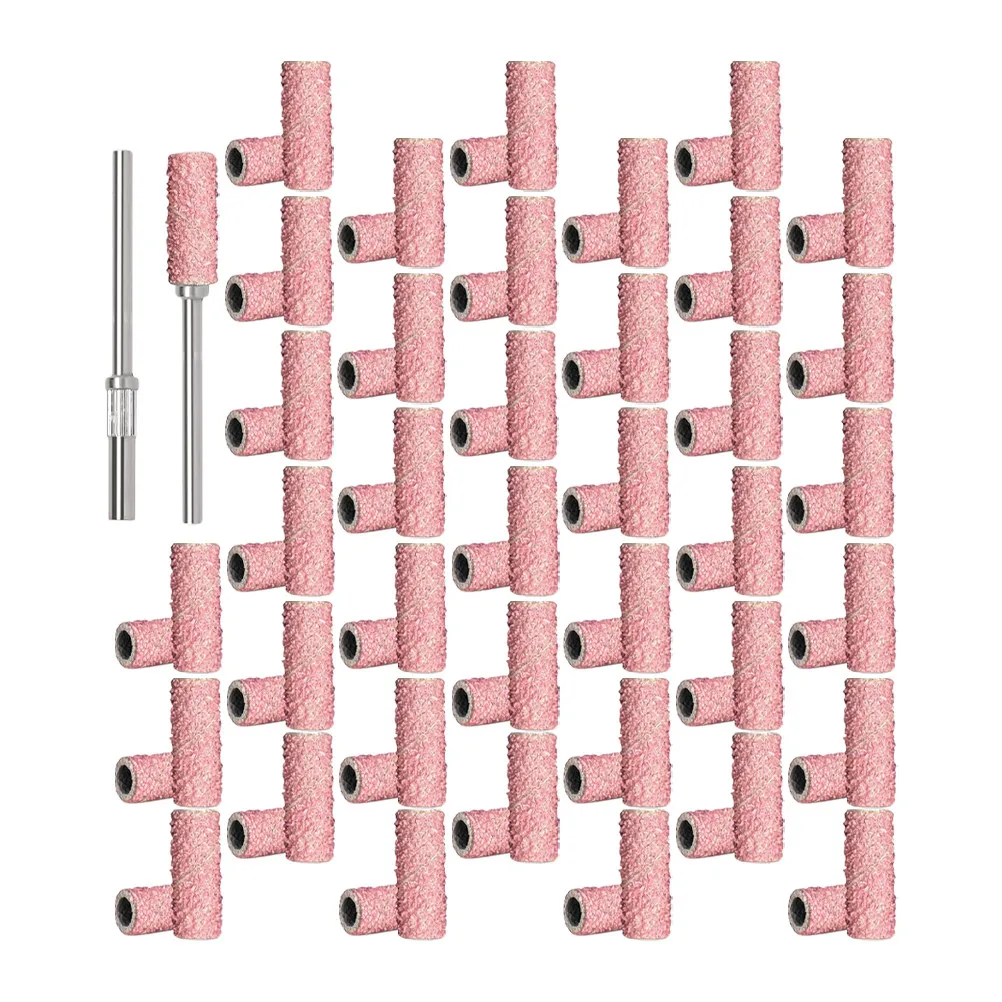 1Set Nail Drill Sanding Bands 3.1mm Mini Nail Sander Bits Stable Rotation Cuticle Callus Removal Portable Box for Manicure