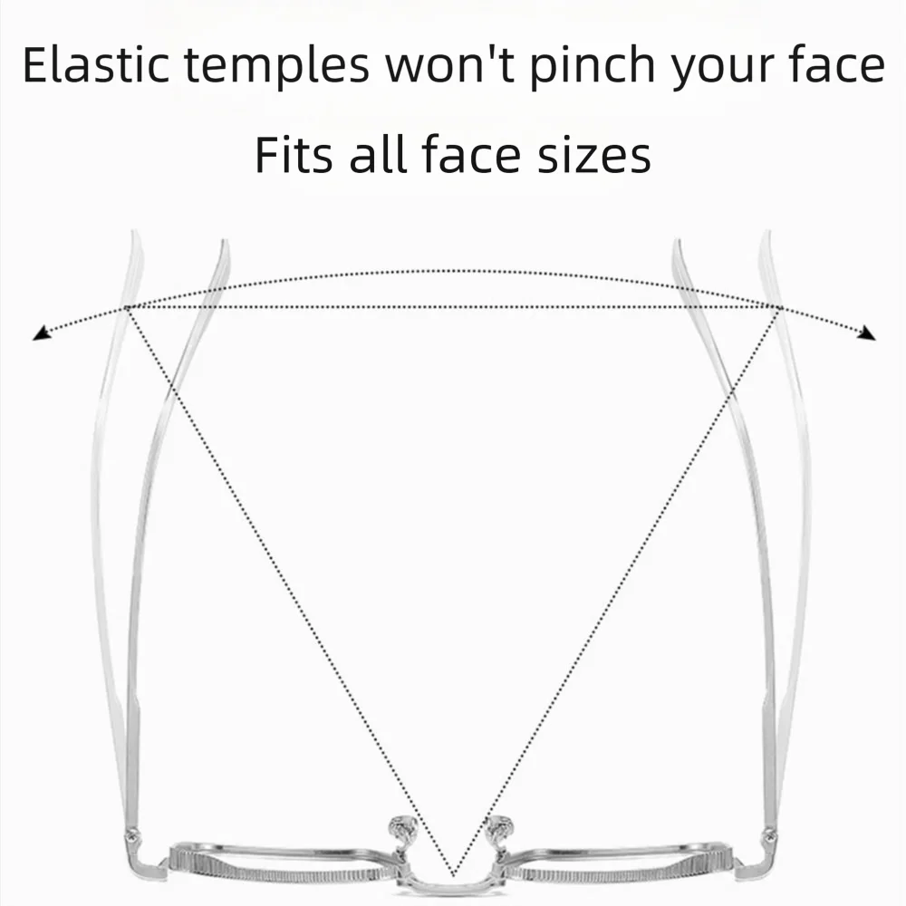 Ultralight Anti Blue Light Glasses Metal Frame Square Frame Men's Eyewear Comfortable To Wear Non-slip Optical Eyeglasses