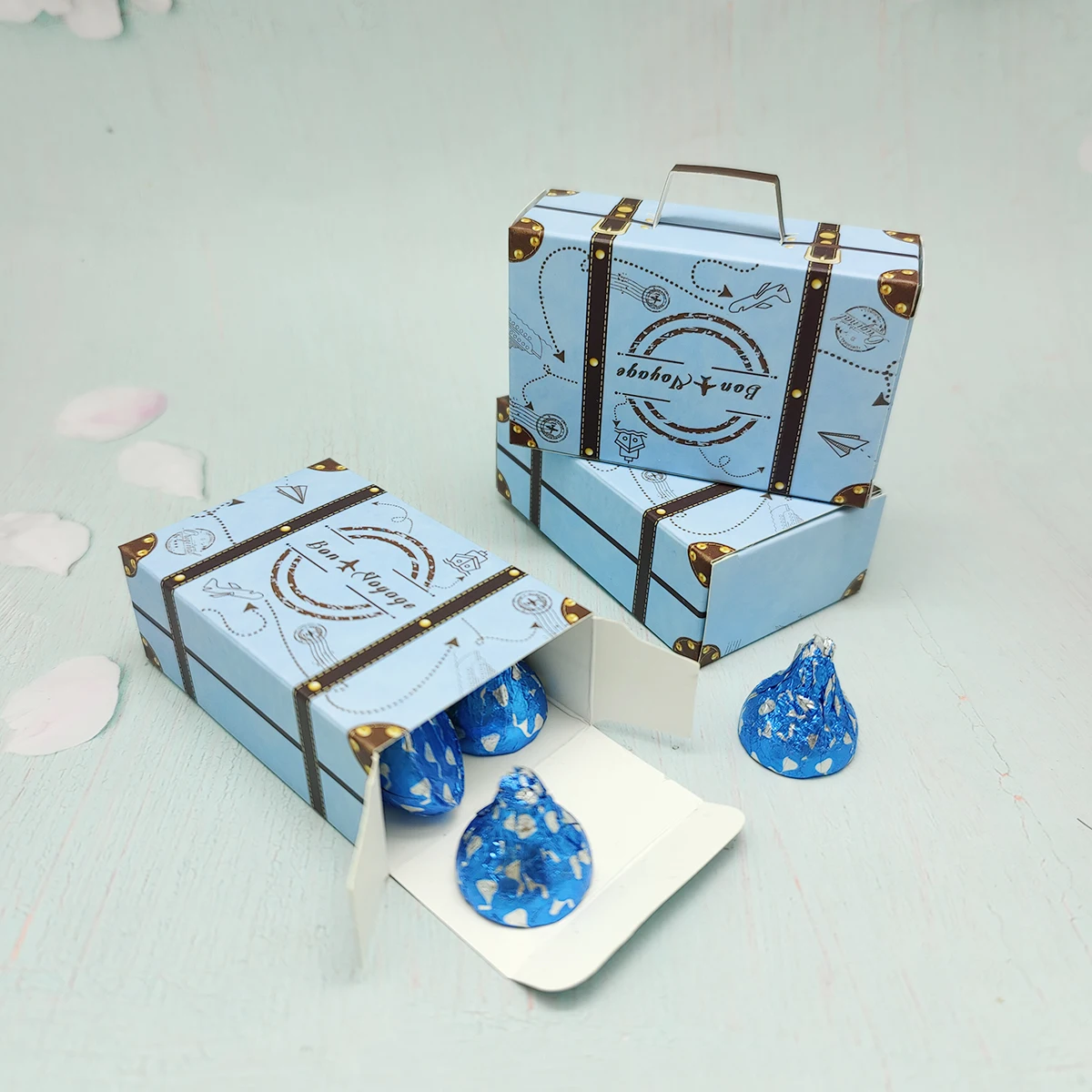 حقيبة صغيرة مع علامات التسمية ، حقيبة لحفلات الزفاف مربع الحلوى ، تغليف الهدايا ، الرجعية ورائعتين ، لوازم الحزب ، ديي