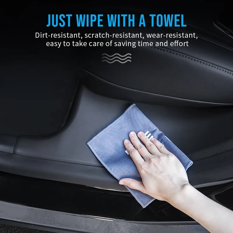 ABS Rear Door Sill Guards Protector Scuff Plate Cover For Tesla Model Y MY 2021-2023 Door Inside Threshold Bumper Anti Kick Pads