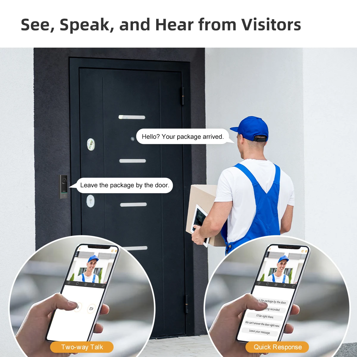 IMOU Video Doorbell Chime Set DB60 5MP 6200mAh Battery Two-way Audio Smart Home Security Doorbell IP65 Wireless